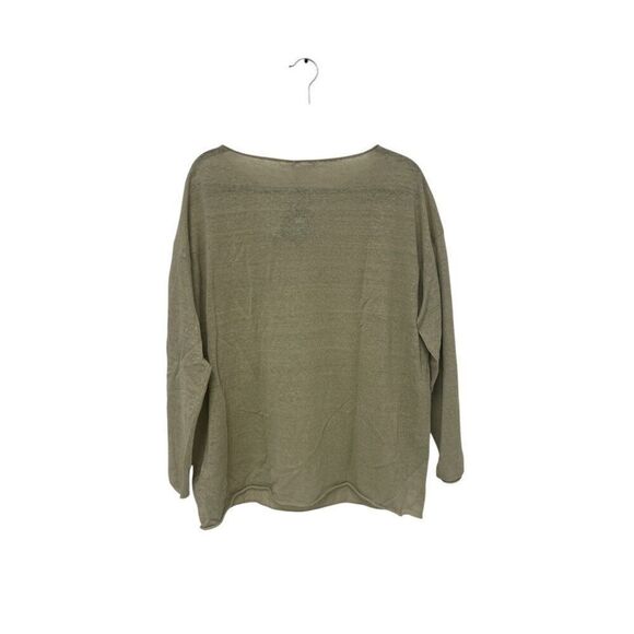Massimo Dutti Womens Sweater Linen S Small Drop shoulder boat neck 5756/769 NWT - Picture 3 of 14